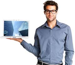 Man holding a laptop