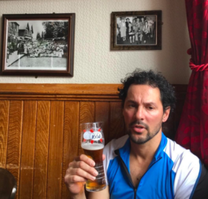 Gil with a beer in London